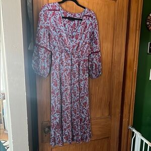 HATCH The Juliet Dress - Sky Blue & Magenta Floral